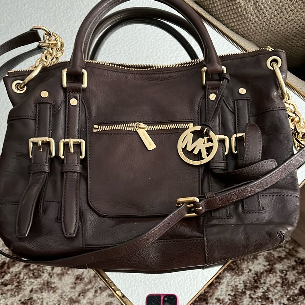 Brown and gold Michael kors purse
